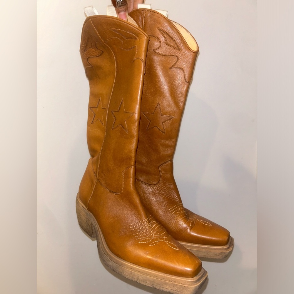 Steve Madden Cowboy Boots Tan
